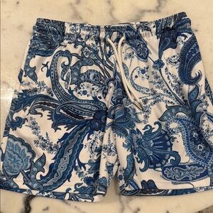 The Drip Shop-  PAISLEY PARADISE SHORTS- ROYAL BLUE